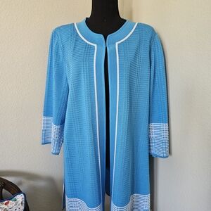Ming Wang Vibrant Blue Knit Cardigan